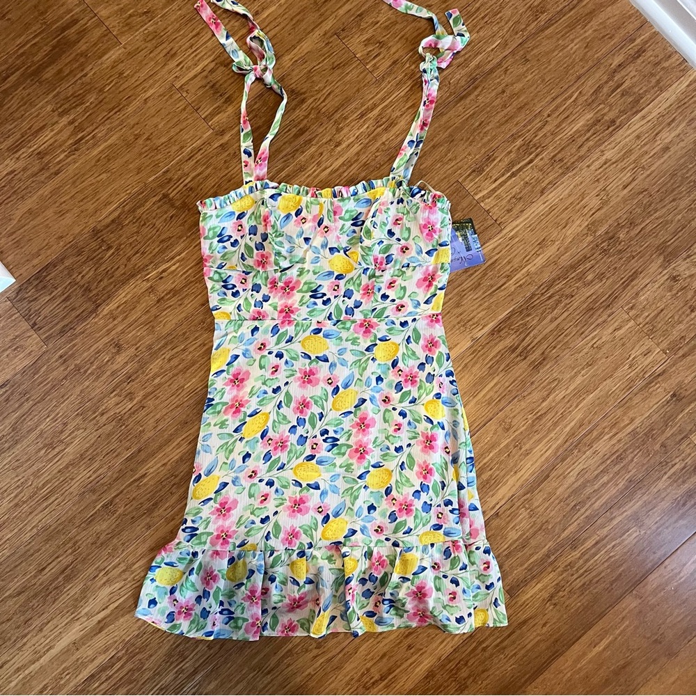 Morgan & Co. Dress with Floral Print and Lemons